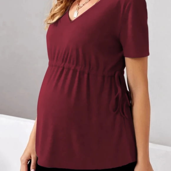 LNGOOR Haut pour Femmes Enceintes à Manches Courtes T-Shirt d'Allaitement Maternité Mère Haut d'Été T-Shirt Décontracté Chandail Chemise Vêtements pour Femme