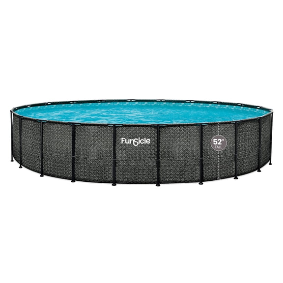 Funsicle 22' x 52" Oasis Designer Above Ground Pool Set with Pump, Round Frame