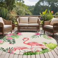 thumbnail image 4 of Summer Flamingos Round Area Rug 6Ft Washable Circle Rugs for Bathroom Office, Tropical Pink Botanical Flowers Cactus Non-Slip Carpet Floor Mats Indoor Outdoor Carpet Runner Aesthetic Home Decor, 4 of 8