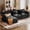 Black, variant on WACASA 113" Oversized Modular Sectional Sofa with Deep Seat, Large 4-Seater L Shaped Couch Set with Movable Ottoman and Throw Pillows, Comfy Chenille Cloud Couch for Living Room, Beige