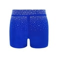 thumbnail image 4 of Oyolan Girls Ballet Dance Shorts Gymnastics Sports Bottom Figure Skating Shiny Rhinestone Shorts Royal Blue 12, 4 of 7