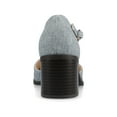 thumbnail image 3 of Journee Womens Evangeline Square Toe Stacked Heel Pumps, Widths Available, 3 of 9