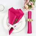 thumbnail image 2 of 100 Pack Hot Pink Satin Dinner Napkins - 20x20 Inches, Scalloped Square Elegant Wedding Napkins for Restaurant Banquet Graduation Party, 2 of 7