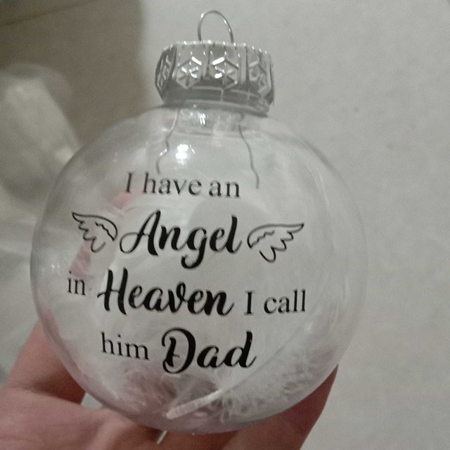 Bola de plástico transparente con plumas, ángel del cielo, decoraciones conmemorativas