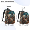 thumbnail image 3 of Honeii Astronaut Flower Field Print Canvas College Laptop Backpack, Durable Rucksack Travel Notebook Bag School Backpack Book Bag for Men Women-Small, 3 of 7