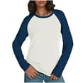 thumbnail image 7 of Frostluinai Womens Long Sleeve Tops Crew Neck Color Block Raglan T Shirts Casual Dressy Business Work Shirts Loose Fit Going Out Tees with Pocket, 7 of 7
