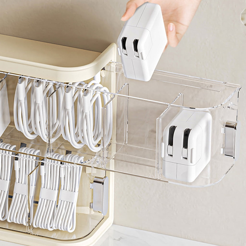 Practical Cable Management Box for Tidying Home and Office Large Capacity Cords Organizers Sturdy Plastic Materials