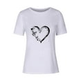 thumbnail image 4 of Wycnly Womens Tops Dressy Casual Loose Fit Comfy Breathable Fashion Going out Pullover Tees Shirts Summer Short Sleeve Crewneck Tops Heart Print Blouse White l, 4 of 5