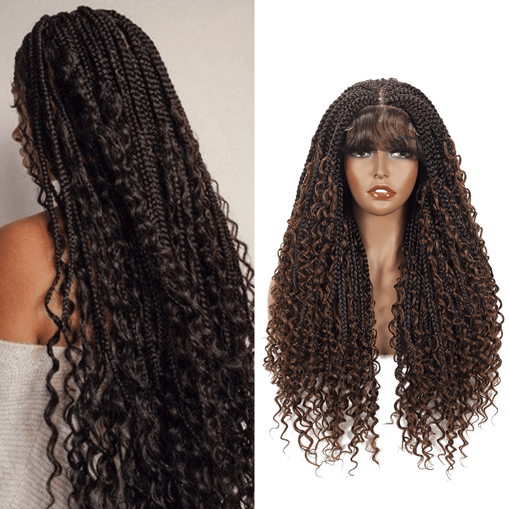 Braided Wigs for Black Women Bohemian Crochet Hair Boho Box Braids Wig