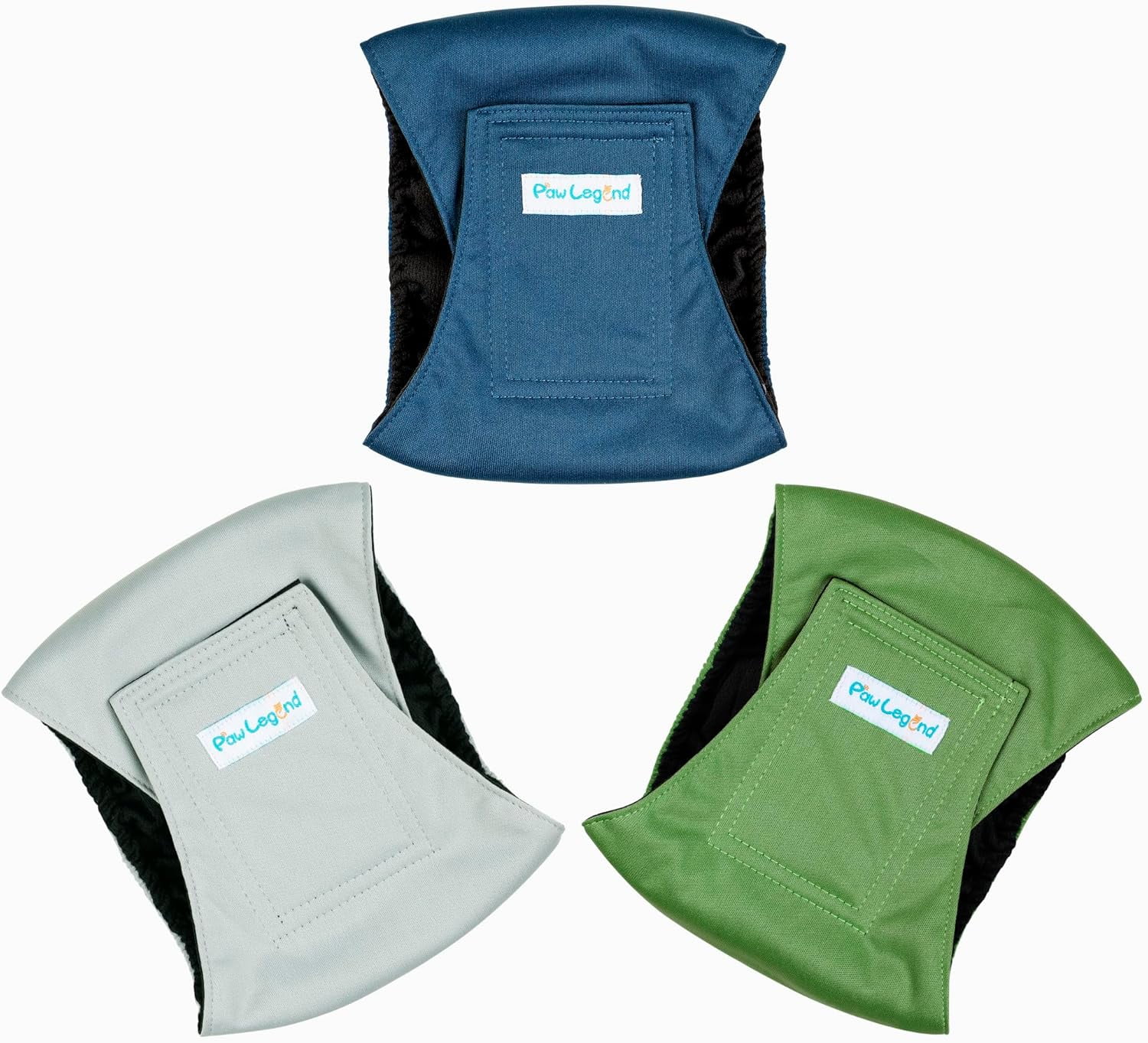 Paw Legend Washable Dog Belly Wrap Diapers for Male Dog (3 Pack)