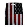 thumbnail image 2 of Abcnature Men's Athletic Shorts, Sports Gym Running Short Pants, Men Independence Day Striped Flag Print Shorts, Elastic Waist Beach, Cargo Casual Hiking Shorts Gray M, 2 of 3