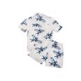 thumbnail image 3 of Yunliwuli Men's Two Piece Beachwear Sets Short Sleeve Lapel Button Up Shirt Tropical Tree Print Shorts Set, 3 of 10