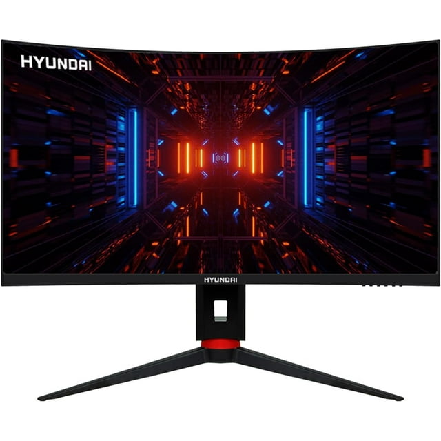 HYUNDAI HY View 32” Gaming Monitor Curvo R1000, IPS 2560x1440p, 180Hz, 1ms (MPRT), GTG 4ms, OD 4ms, HDMI x2, DP x2, HDMI Incluido - Negro
