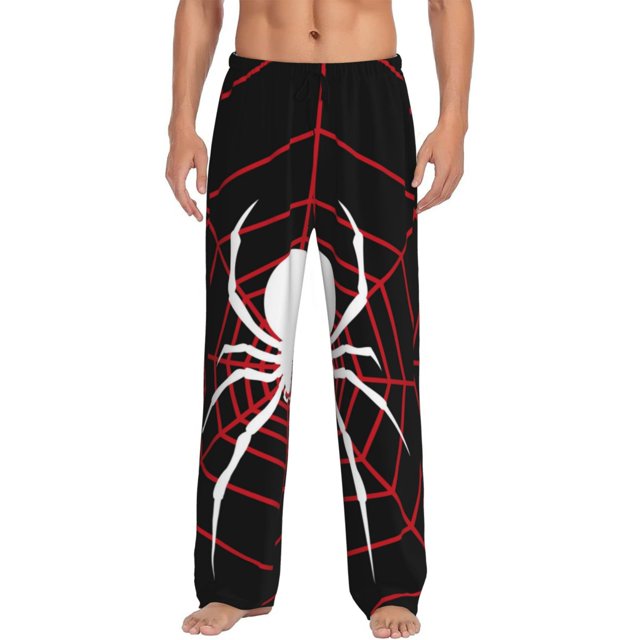 Balery Spider On The Web Pantalones de pijama para hombre, pijama ultraligero, pantalón de descanso-Large
