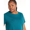 thumbnail image 3 of Terra & Sky Women's Plus Size Cotton Pocket T-Shirt Dress, Sizes 0X-5X, 3 of 3