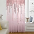 thumbnail image 6 of Pink Glowing Fluid Sheer Curtains 54 Inches Long, Romantic Modern Droplet Light Filering Curtains, Breathable Simi Curtain Privacy Drapes for Kitchen Bathroom Lightweight Small Window Treatment, 6 of 9