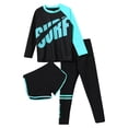 thumbnail image 3 of CHICTRY Kids Girls 3 Pieces Swimsuit Rash Guard Long Sleeve Swim Top Shorts Pants Surfing Bathing Suit Swimwear Blue 11-12, 3 of 7