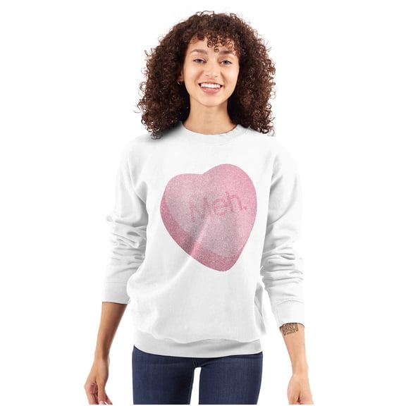 Valentines Day Sarcastic Candy Heart Women Crewneck Sweatshirt Brisco Brands S