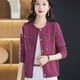 thumbnail image 3 of Autumn Winter New Round Neck Long Sleeve Fashion Sweater Women High Street Casual Printing Button Cardigan Elegant All-match Top, 3 of 5