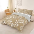 thumbnail image 3 of Erosebridal Chic Brown Queen Duvet Cover Set for Girls, Botanical Leaves Bedding, Gray Reversible, 3pcs 1 Duvet Cover and 2 Pillowcases, No Comforter, 3 of 6