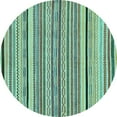thumbnail image 1 of Ahgly Company Indoor Round Abstract Light Blue Modern Area Rugs, 3' Round, 1 of 4