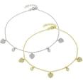 thumbnail image 2 of .925 Sterling Silver Gold Plated Micro Pave Heart Charm Anklet, Cubic Zirconia Ankle Bracelet, Giorgio Bergamo Gold, 2 of 5