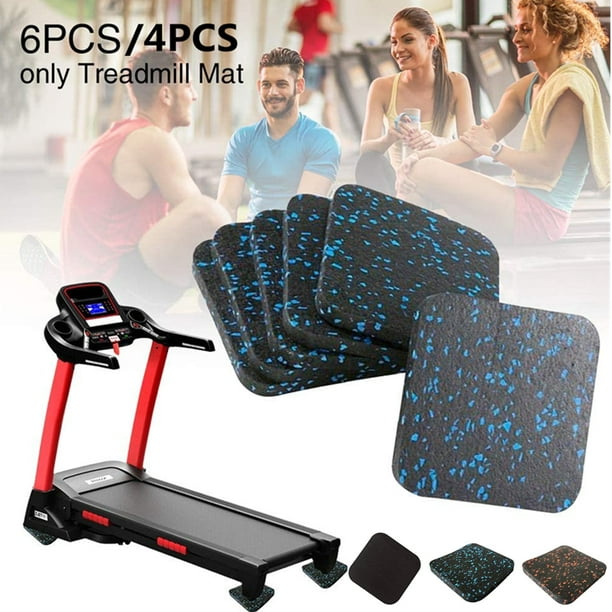 4 6pcs Treadmill Mat Exercise, Treadmill On Hardwood Floor