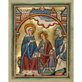 thumbnail image 2 of Illuminator, Unknown 12th Century English 20x24 Black Ornate Wood Framed with Double Matting Museum Art Print Titled - Christ Blessing His Parents, 2 of 4