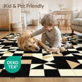 thumbnail image 4 of ODIKA 3'x5' Washable Area Rug Non-Slip, Flatweave, Easy Care Composition Geometric Tiled Block Abstract Retro Patterned Layered for Hallway, Laundry Room, 4 of 7