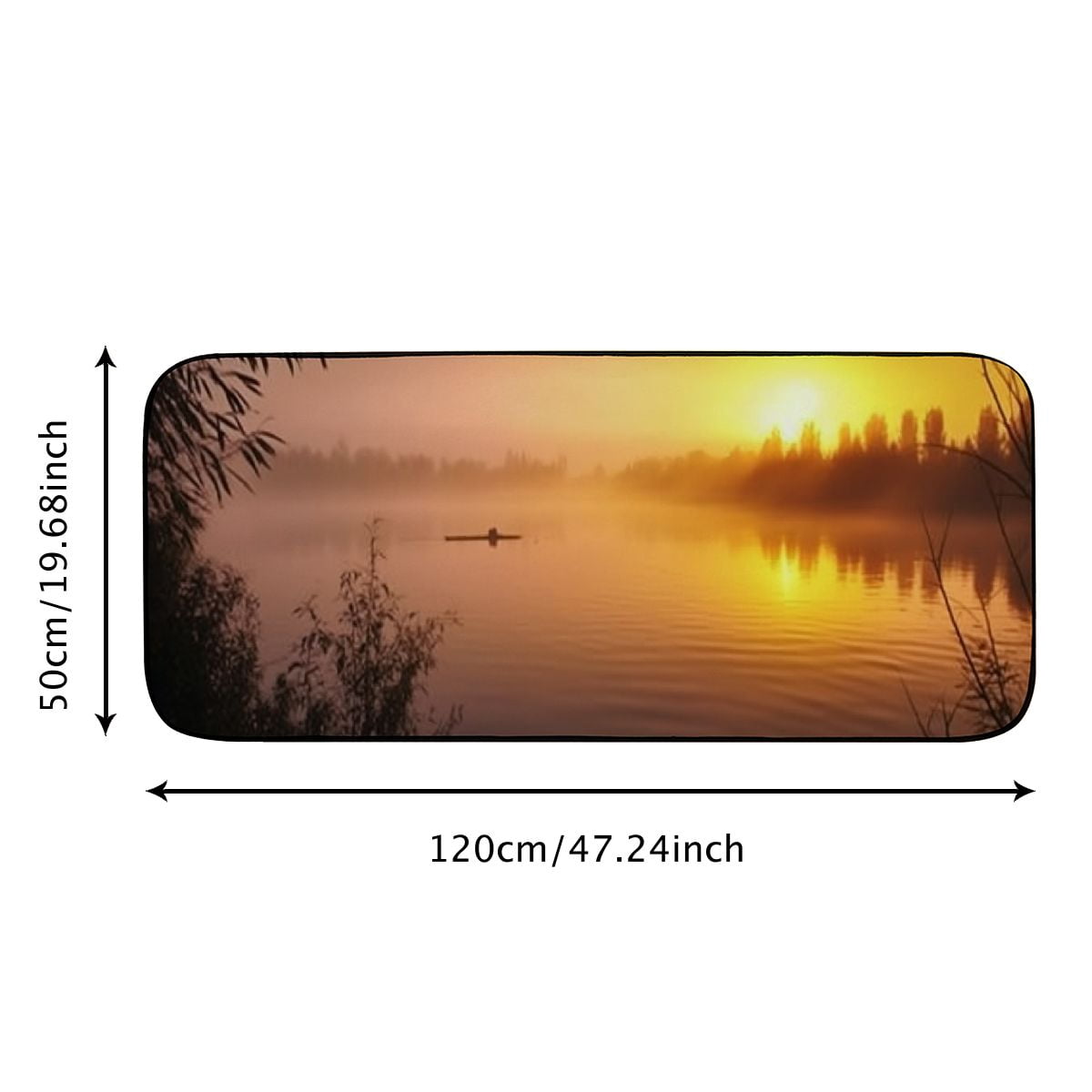 PHYHOO Decorative Door Mat, Door Mat with Non-Slip Rubber Backing, Easy Cleaning, Traps Dirt, Rug for Entry, Patio, Garage - Gravel Pond Pond Water Lake Landscape Nature 13 19.68*47.24 in