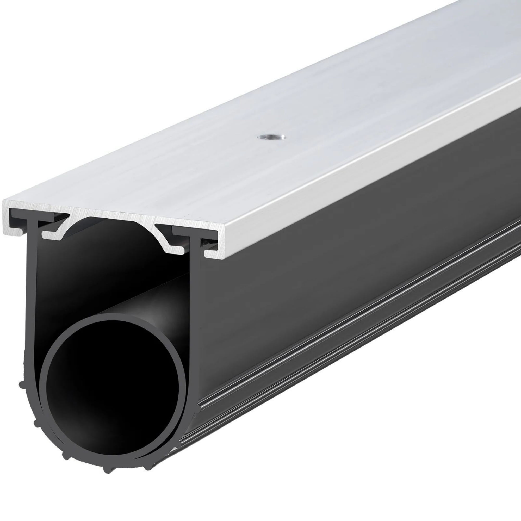 16 Ft Garage Door Bottom Seal (5/16" T-ends, 3-3/4" Width), U+O Ring Weather Stripping with Pre-drilled Aluminum Track Kit