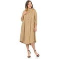 thumbnail image 2 of Pastel by Vivienne Women's Swing Midi Dress Plus Size Mocha X-Large, 2 of 4