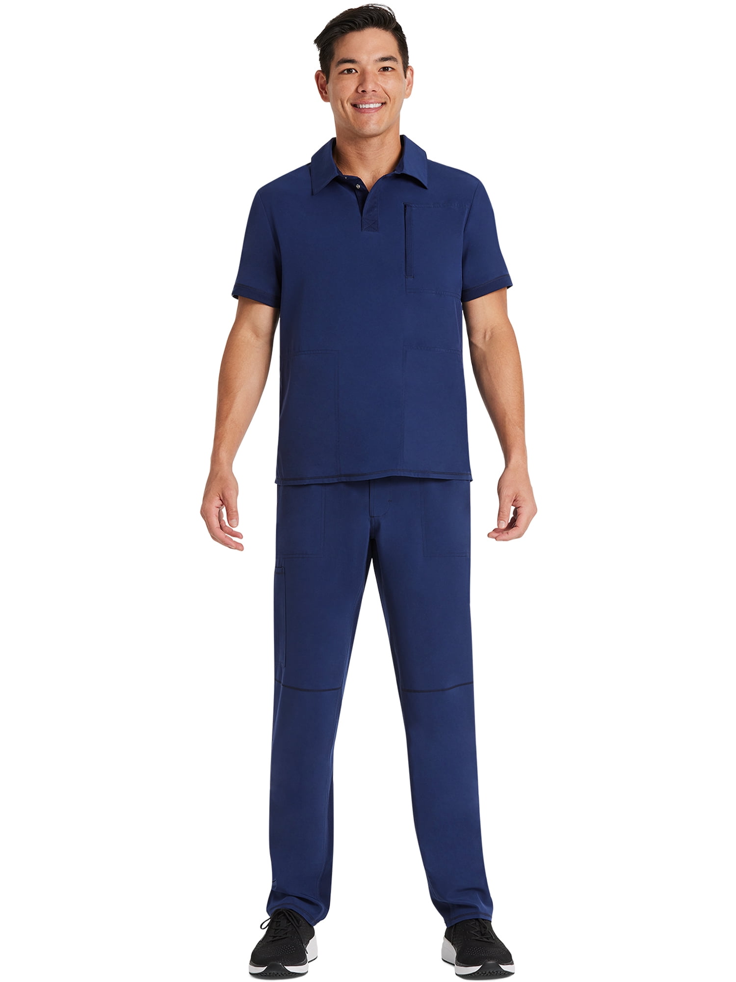 Scrubstar Men's Premium Performance Stretch Polo Scrub Top, Sizes XS-3XL