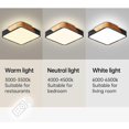 thumbnail image 4 of Promoción de invierno, luz de techo LED de una pieza, luz de techo con atenuación tricolor de 24 W, lámpara de baño cuadrada delgada y moderna para el hogar, la oficina, el dormito, 4 of 4