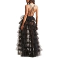 thumbnail image 3 of Fortune Women Tulle Skirt Solid Color Mesh Irregular Floor Length Party Skirt, 3 of 5