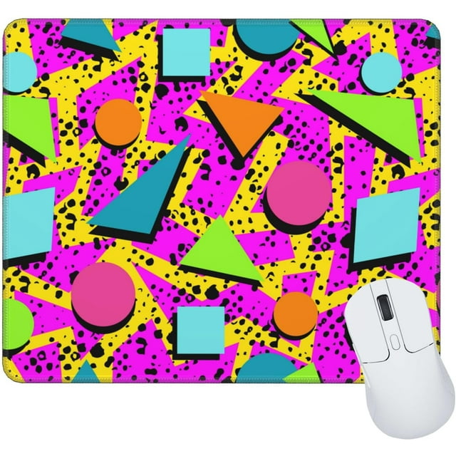 Vintage 80s Style Memphis Mouse Pad Retro Fashion Rectangle Waterproof Mouse Mat NonSlip Rubber Base with Durable Stitched Edges Add a Blast from the Past to Your Desk
