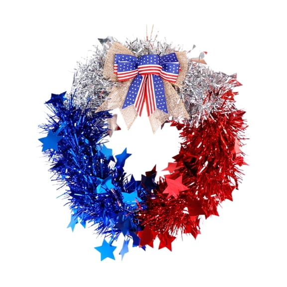 ZPAQI Independence Day Wreath for Front Door Garden Window Christmas Wedding
