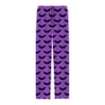 thumbnail image 3 of Adeawade Men Pants Halloween Festival Pajamas Bat Graphic Pj Bottoms Hallowmas Sleepwear Drawstring Pants With Pocket Wide Leg Slacks Casual Trousers Durable Home Wear Purple Xl, 3 of 6