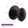 thumbnail image 3 of Matte Black Egg Dummy Door Knob, Universal Fit, Left and Right Hand Compatible, 3 of 10