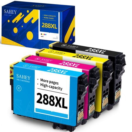 288XL Ink Cartridge for Epson 288XL 288 XL T288 T288XL with Epson Expression Home XP-430 XP-330 XP-434 XP-440 XP-446 XP-340 (4 Pack) What will you get: 288 XL 288XL ink cartridge (4-Pack) 1 X 288XL Black ink cartridge 1 X 288XL Cyan ink cartridge 1 X 288XLMagenta ink cartridge 1 X 288XL Yellow ink cartridge Compatible Printer List: Epson Expression Home XP-430 / XP-330 / XP-434 / XP-440 / XP-446 / XP-340 Cartridge Page Yield: 500 pages per Black ink cartridge 450 pages per Color ink cartridge NOTE: It depends on printer and usage