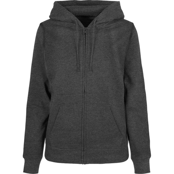 Build Your Brand - Sudadera con Cremallera Basic para Mujer (Carbón)