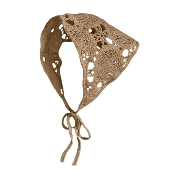 UJNDER Women's Knitted Lace Headband Boho Scarf Fashion Hair Accessory for Casual Wear All Seasons Khaki
