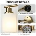 thumbnail image 5 of Modern 4-Light Gold Vanity Light with Frosted Glass Shade for Bathroom Hallway Lighting or Mirror Lamp, 5 of 6