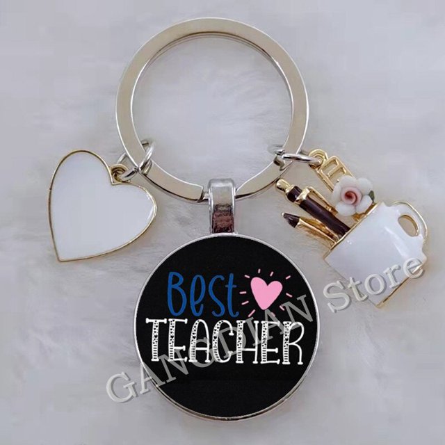 LLavero de regalo para el Día del Maestro, portalápices esmaltado, regalo para el Día del Maestro, recuerdo de amor