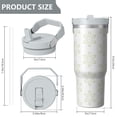 thumbnail image 4 of Floral 30oz Handheld Travel Tumbler with Handle – Double Wall Stainless Steel Insulated Cup, Flip Straw Lid, Leak-Proof & BPA-Free, Durable Hot & Cold Drink Mug,Thanksgiving, Xmas, Spring ,Flower, 4 of 6