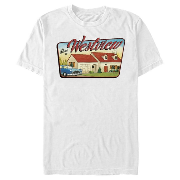 Men's Marvel WandaVision Welcome to Westview Graphic Tee White Small