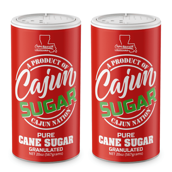 Cajun Nation Pure Cane Sugar, 20 oz – Granulated White Sugar for Coffee, Baking, and Cooking – Superfine Texture, No Additives