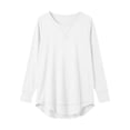thumbnail image 4 of yillto Tshirts for Womens Long Sleeve Basic Shirts Sofy Stretchy Crew Neck Solid Color Loose Tees, 4 of 7