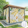 thumbnail image 6 of Outdoor Curtains for Patio Waterproof, Spring Forsythia Flowers Outdoor Privacy Panels Grommet, Yellow Floral Hummingbird Gray Plaid Blackout Outside Curtains for Porch/Cabana 54"x95", 1 Panel, 6 of 8