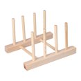 thumbnail image 1 of Plato de bambú, ligero, portátil, respetuoso con el medio ambiente, duradero, estante para platos de madera de pino, 3 rejillas de 18cm, 1 of 10